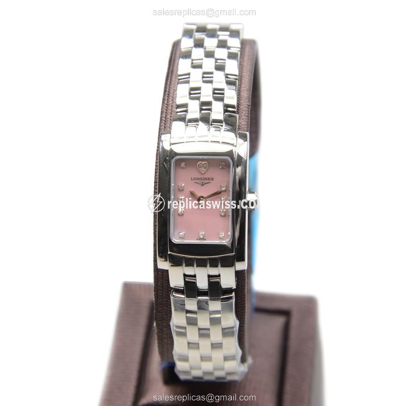 Longines L5.158.4.93.6 Replica - Quartz - Pink Dial - Silver Steel Clasp