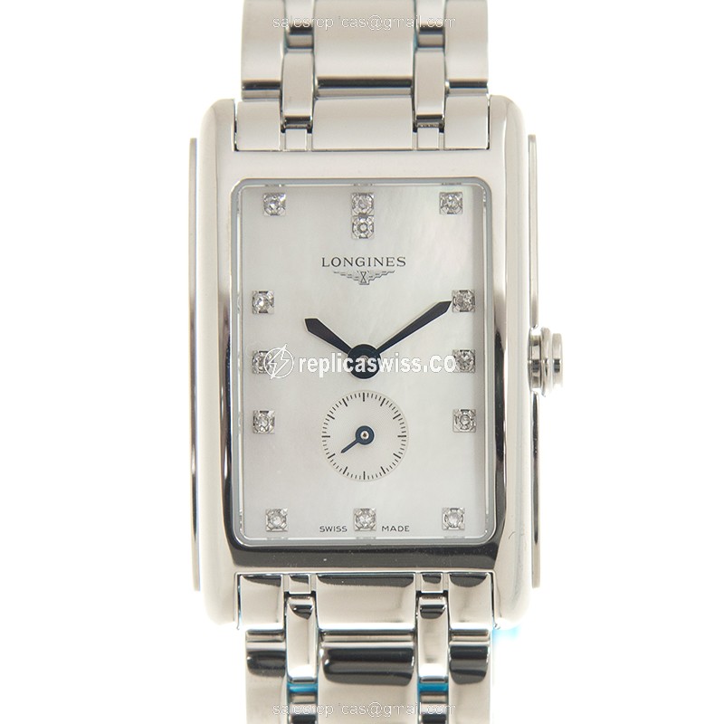 Longines L5.255.4.87.6 Replica - Quartz - White Dial, Steel Case on Silver Strap - Luxury Replica DOLCE VITA Watch