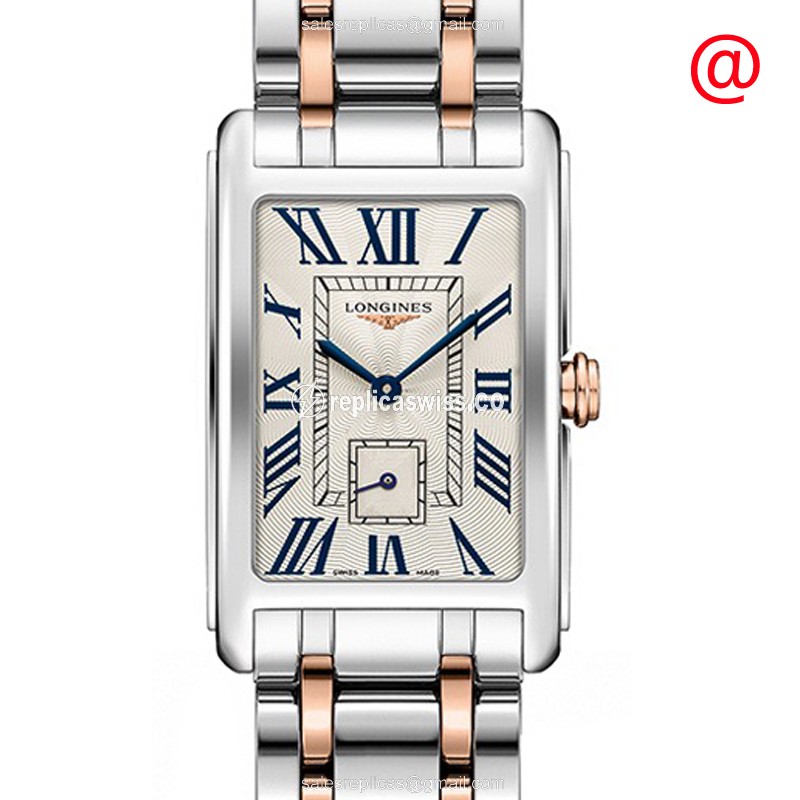Longines Dolce Vita Replica - Quartz - 18kt Rose Gold & Steel Case - Silver Dial - Gold Strap - Luxury Replica DOLCE VITA Watch