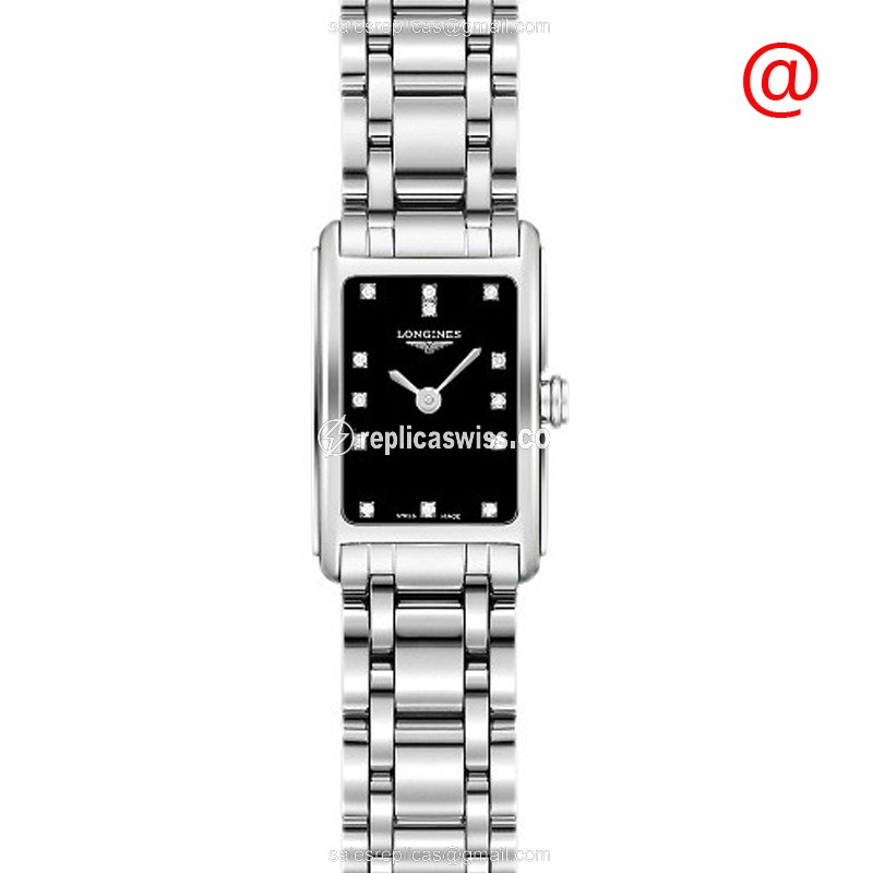 Longines Dolce Vita Replica - Quartz - Black Dial, Silver Steel Strap - Luxury  Watch