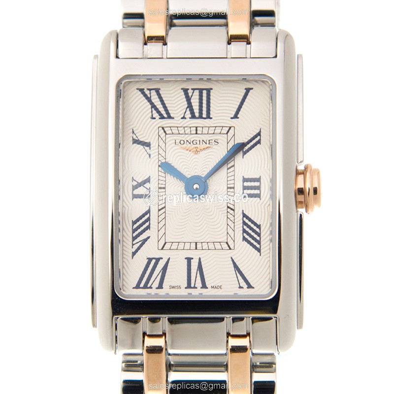 Longines DOLCE VITA Replica - Quartz - Stainless Steel Case, White Dial - Gold Steel Clasp - Luxury Replica DOLCE VITA Watch