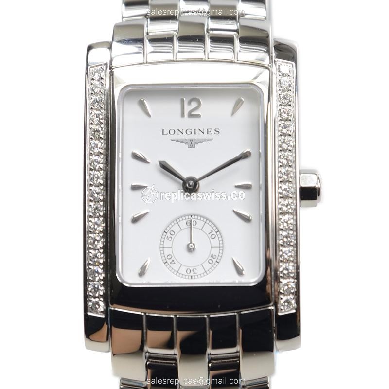 Longines L5.502.0.16.6 Replica - Quartz - Stainless Steel Case - White Dial, Silver Clasp - Luxury Replica DOLCE VITA Watch