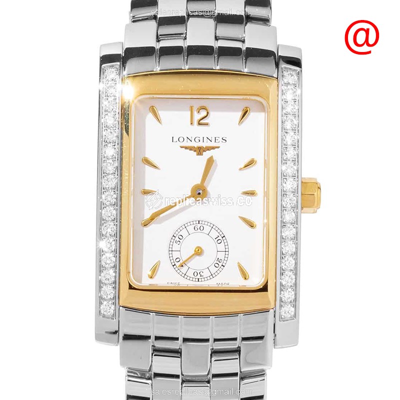 Longines L5.502.5.29.6 Dolce Vita Replica - Quartz - 18kt Gold - White Dial on Silver Steel Strap