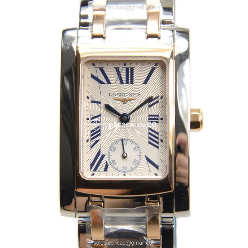 Longines DOLCE VITA Quartz - 18kt Rose & Steel Case - Silver Dial - Clasp