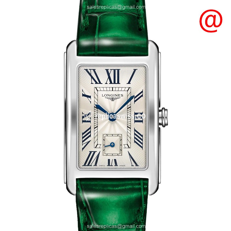 Longines L5.512.4.71.A Dolce Vita Replica - Quartz - Silver Dial, Alligator Green Strap - Luxury Replica DOLCE VITA Watch