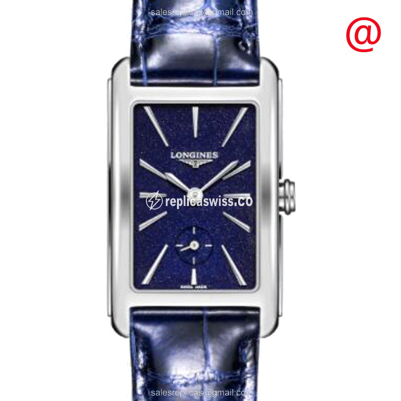 Longines L5.512.4.93.2 Dolce Vita - Quartz - Steel Case - Blue Dial - Alligator Blue Strap