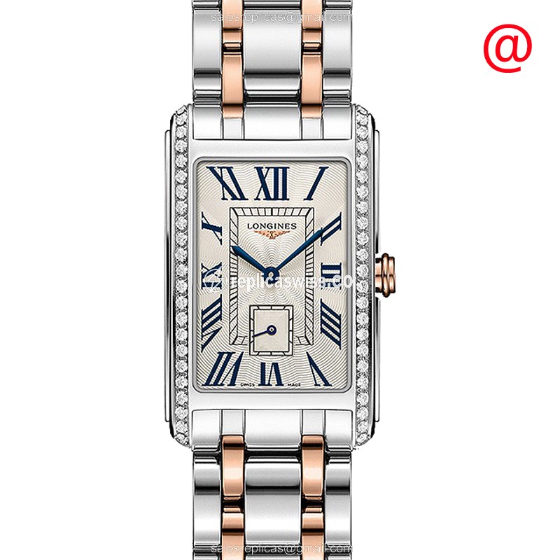 Longines Dolce Vita Replica - Quartz - 18kt Rose Gold - Steel Case - Silver Dial - Gold Strap - Luxury Replica DOLCE VITA Watch