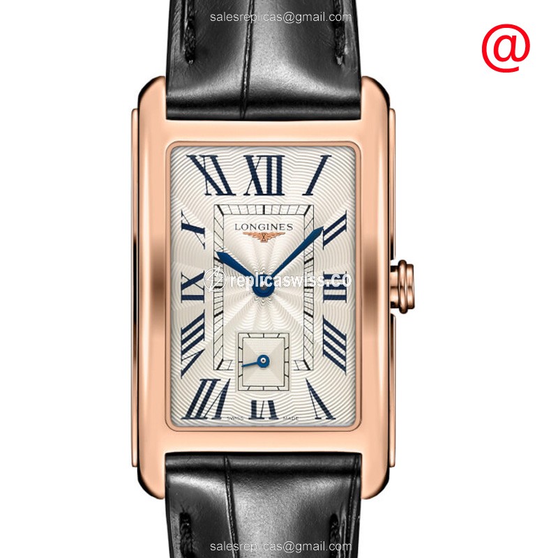 Longines L5.512.8.71.0 Dolce Vita Replica - Quartz - 18kt Rose Gold - Silver Dial, Black Alligator Strap - Luxury Replica DOLCE VITA Watch