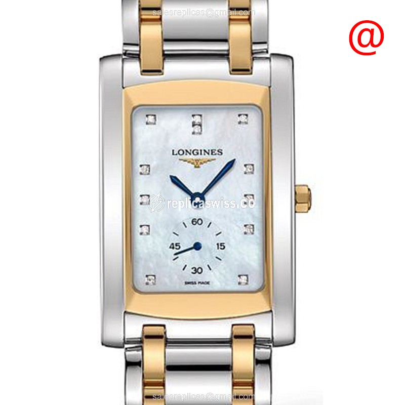 Longines Dolce Vita Replica - Quartz - 18kt Gold & Steel - White Dial - Gold Clasp - Luxury Replica DOLCE VITA Watch