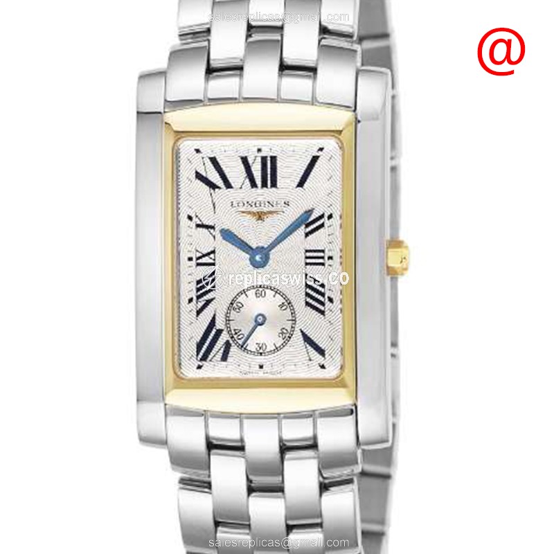 Longines Dolce Vita Replica - Quartz - 18kt Gold Case - White Dial - Steel Band - Clasp - Luxury Replica DOLCE VITA Watch