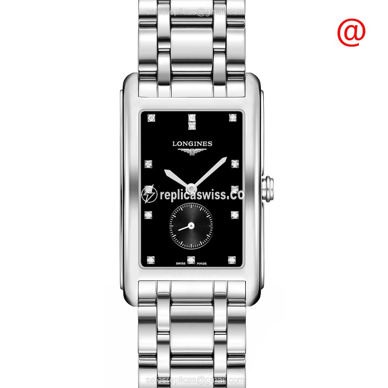Longines Dolce Vita Replica - Quartz - Stainless Steel Case - Black Dial - Silver Clasp - Luxury Replica DOLCE VITA Watch