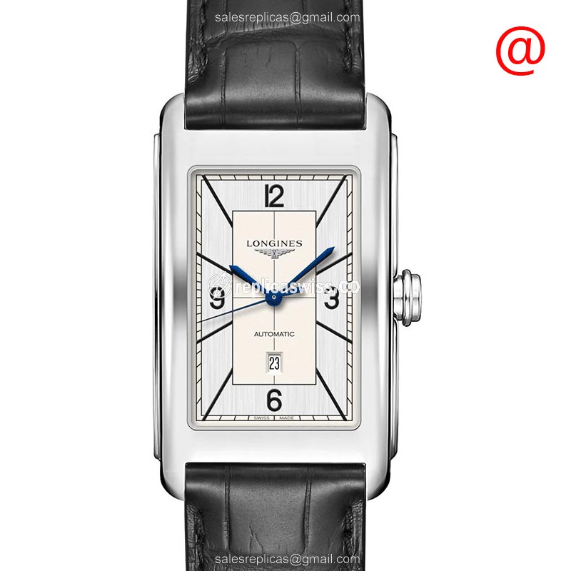 Longines L5.767.4.73.0 Dolce Vita Replica - Automatic - Steel Case, Silver Dial, Black Alligator Strap - Luxury Replica DOLCE VITA Watch