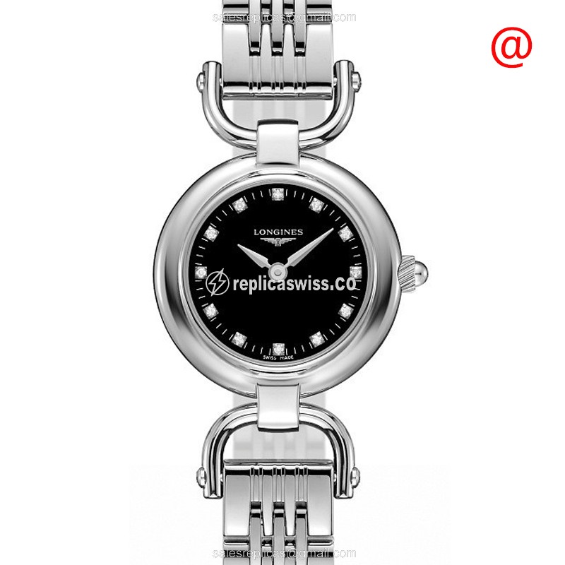 Longines EQUESTRIAN Quartz - Black Dial, Steel Case, Silver Strap - Luxury Replica EQUESTRIAN Watch