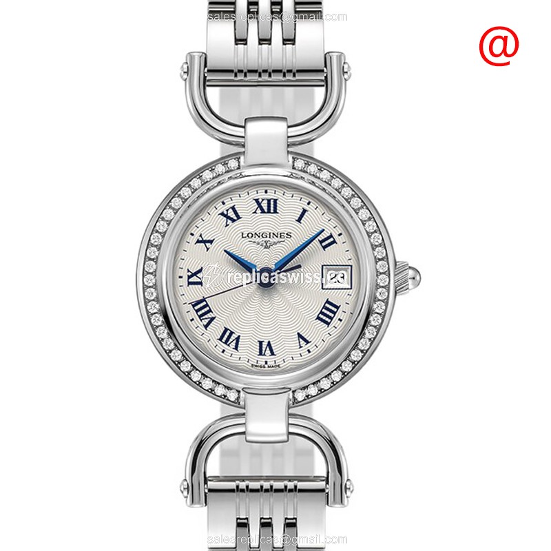 Longines L6.130.0.71.6 Replica - Quartz - Stainless Steel Case, Diamond bezel, Silver Dial