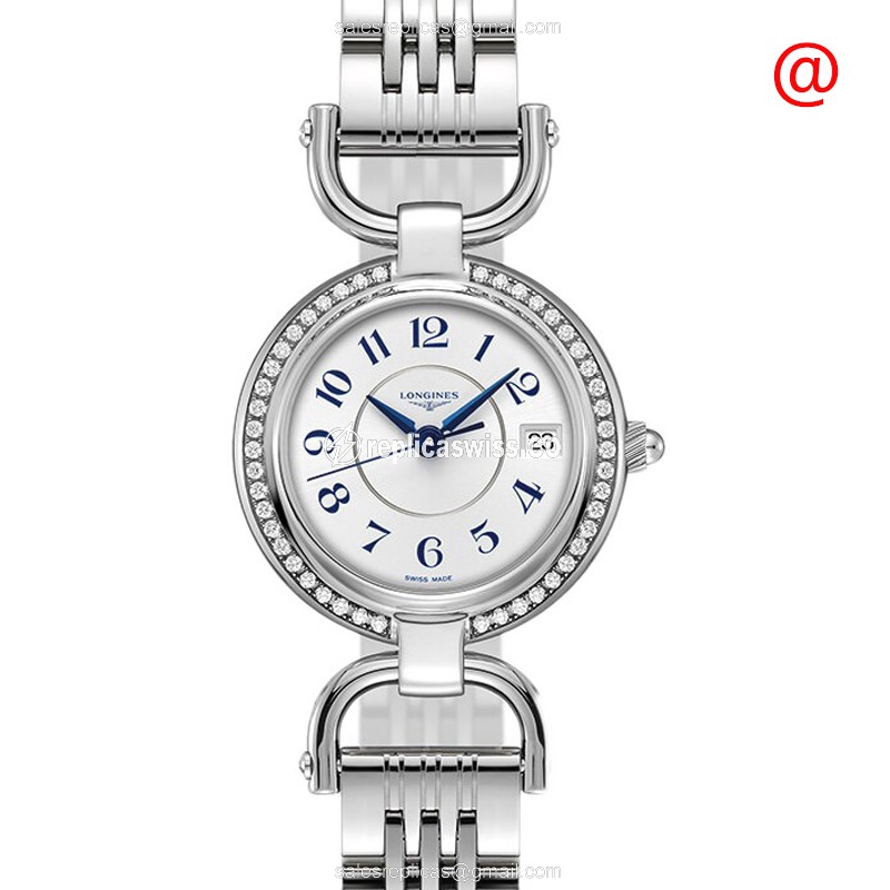 Longines Equestrian Quartz - Diamond Dial - Silver Case - Steel Strap - Clasp - Luxury Replica EQUESTRIAN Watch