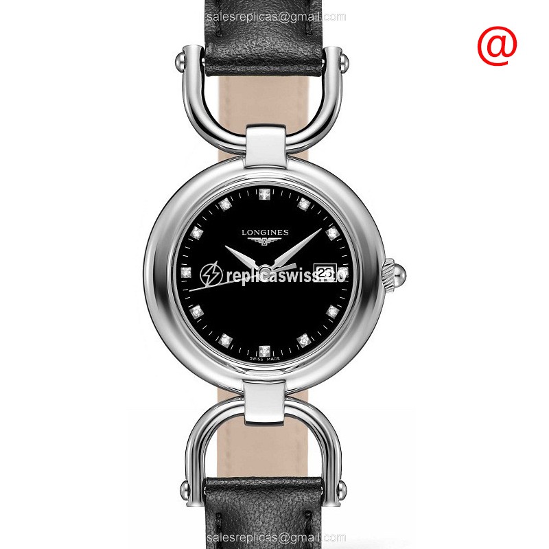 Longines EQUESTRIAN Quartz - Black Dial - Leather Strap - Buckle Clasp - Luxury Replica EQUESTRIAN Watch
