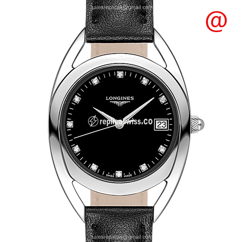 Longines EQUESTRIAN Quartz - Black Dial, Leather Strap, Buckle Clasp - Luxury  Watch