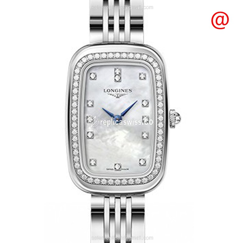Longines EQUESTRIAN Quartz - Diamond Case - White Dial on Silver Steel