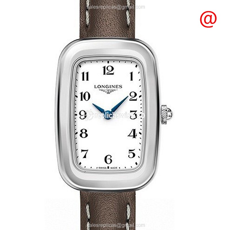Longines Equestrian Quartz - White Dial - Steel Case - Brown Leather Strap - Buckle Clasp - Luxury Replica EQUESTRIAN Watch