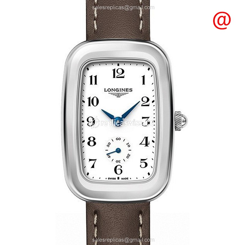 Longines EQUESTRIAN Replica - Quartz - Steel Case, White Dial - Brown Leather Buckle