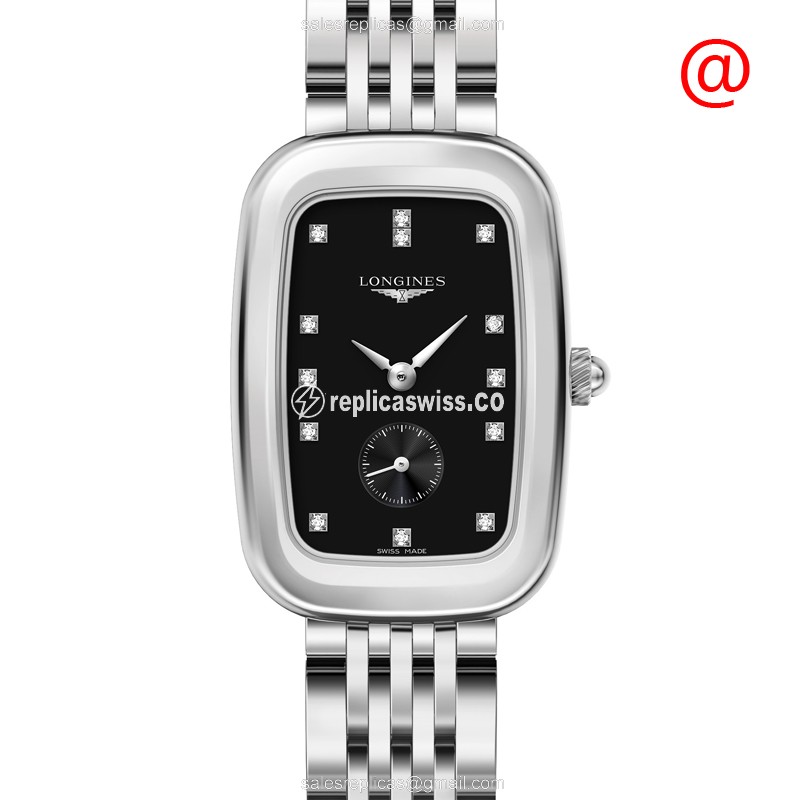 Longines EQUESTRIAN Quartz - Black Dial on Steel - Silver Clasp & Band - Luxury Replica EQUESTRIAN Watch