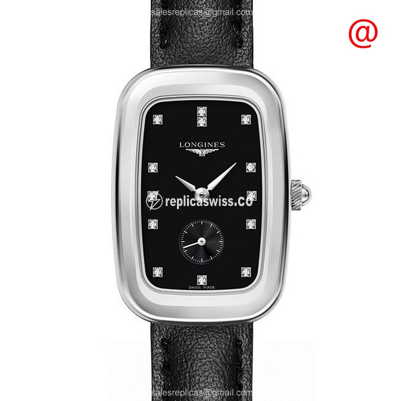 Longines EQUESTRIAN Quartz - Black Dial, Steel Case, Leather Strap, Buckle Clasp - Luxury Replica EQUESTRIAN Watch
