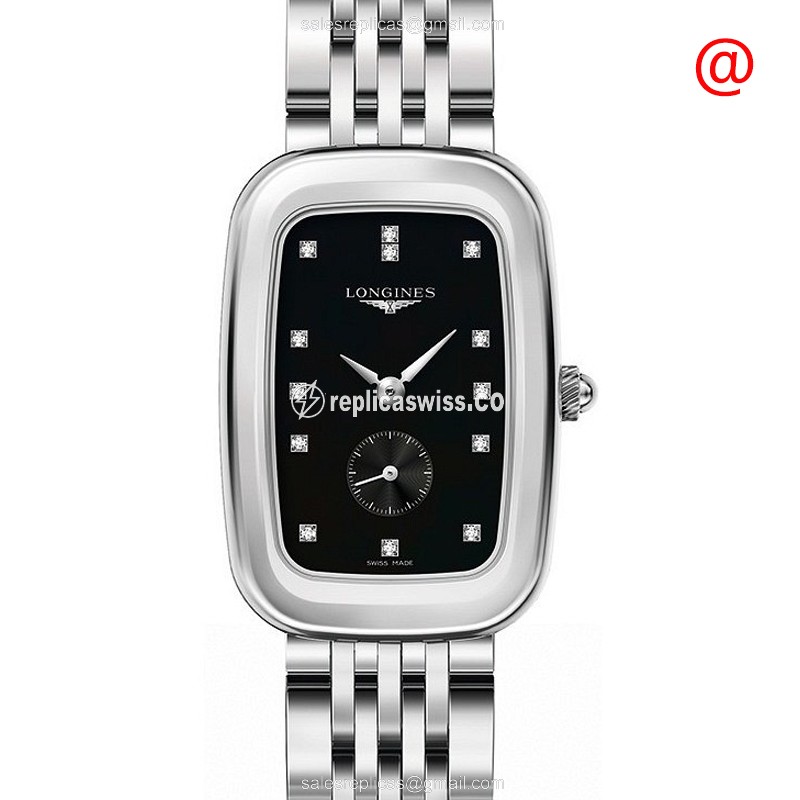 Longines Equestrian Quartz - Black Dial - Steel Case - Silver Strap - Clasp - Luxury Replica EQUESTRIAN Watch