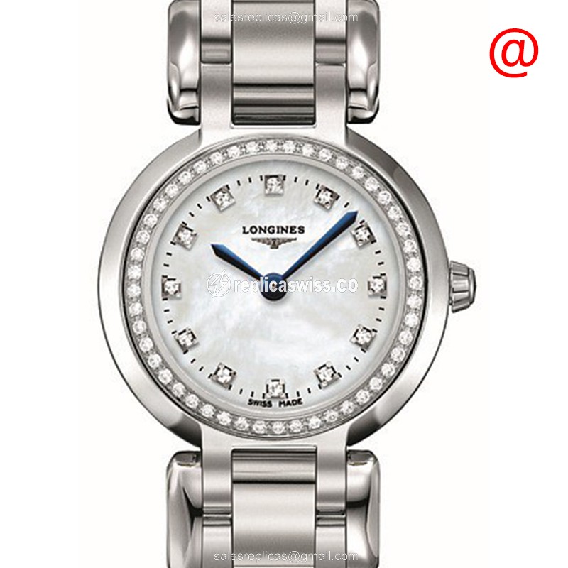 Longines Equestrian Replica - Quartz - Stainless Steel Case - White Dial - Steel & Diamond Clasp - Luxury Replica EQUESTRIAN Watch
