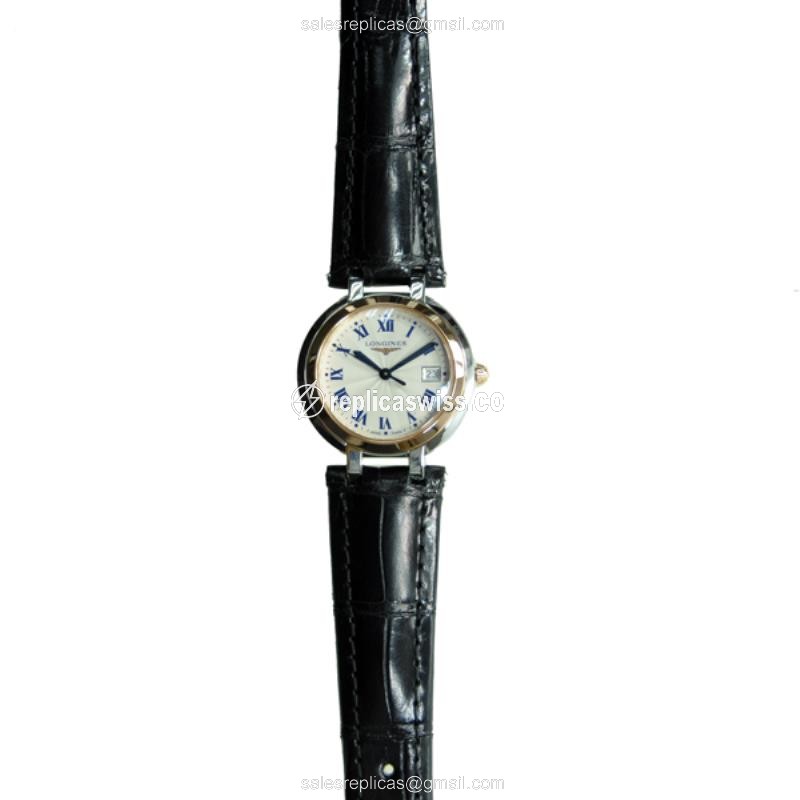 Longines PRIMA LUNA Replica - Quartz - 18kt Gold - Steel Case, Silver Dial