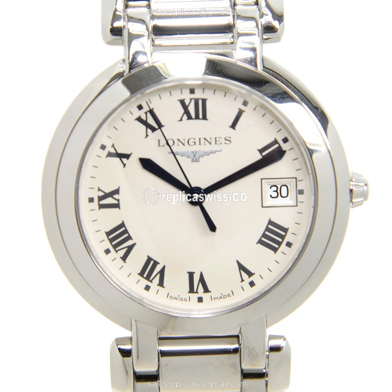 Longines PRIMA LUNA Quartz - Steel Case, Silver Dial on Silver Steel - Luxury  Watch