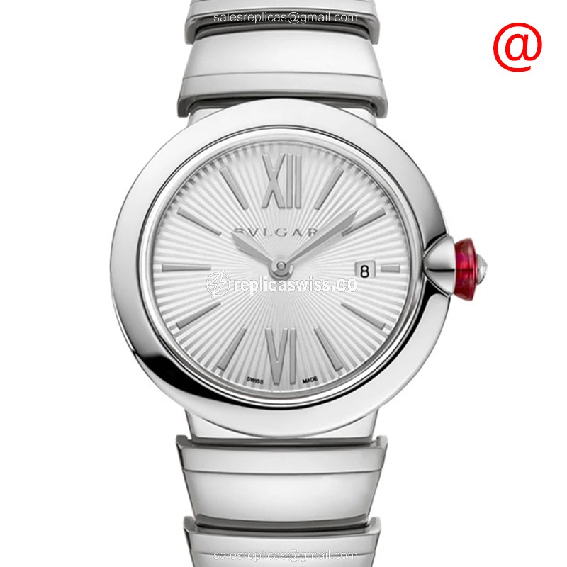 Bulgari LVCEA Quartz Watch - Stainless Steel Case - White Dial - Silver Strap - Luxury Replica LVCEA Watch
