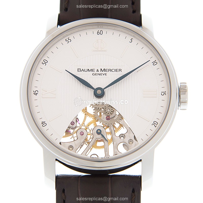 Baume & Mercier CLASSIMA Manual - Stainless Steel - White Dial - Brown Alligator Buckle