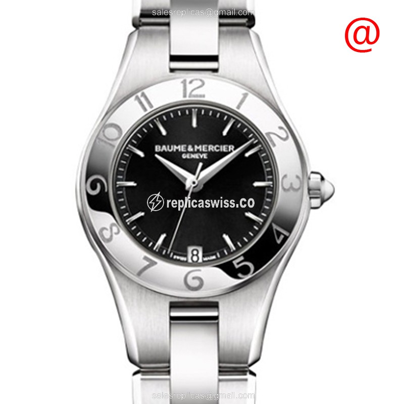 Baume & Mercier M0A10010 LINEA Quartz - Black Dial - Steel Case - Silver Strap
