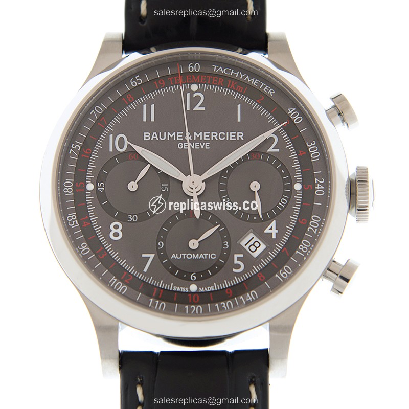 Baume & Mercier M0A10044 CapeLand Manual Wind - Steel Case - Black Dial - Alligator Black Strap - Luxury Replica CAPELAND Watch