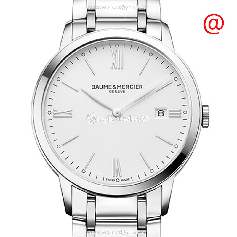 Baume & Mercier CLASSIMA Quartz - Steel Case - White Dial - Silver Steel Clasp