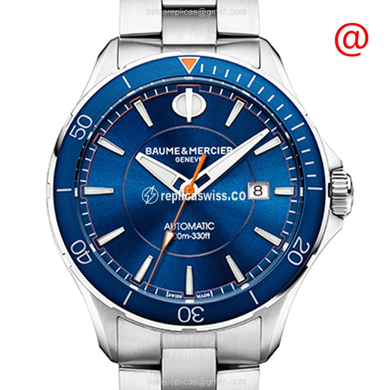 Baume & Mercier M0A10378 CLIFTON Automatic - Blue Dial - Steel Case - Silver Strap - Luxury Replica CLIFTON Watch
