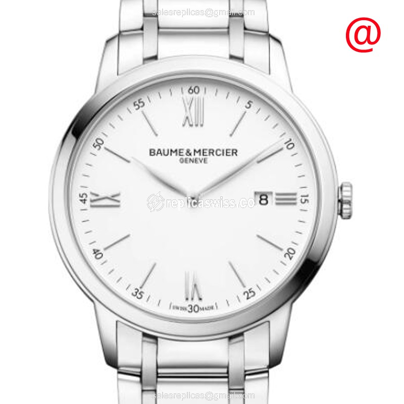 Baume & Mercier CLASSIMA Quartz - White Dial - Steel Case - Silver Strap