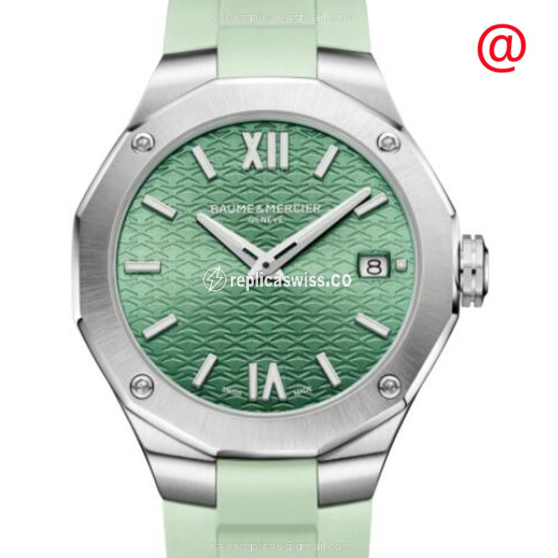 Baume & Mercier RIVIERA Quartz - Green Dial - Steel Case - Green Rubber Strap - Luxury Replica RIVIERA Watch