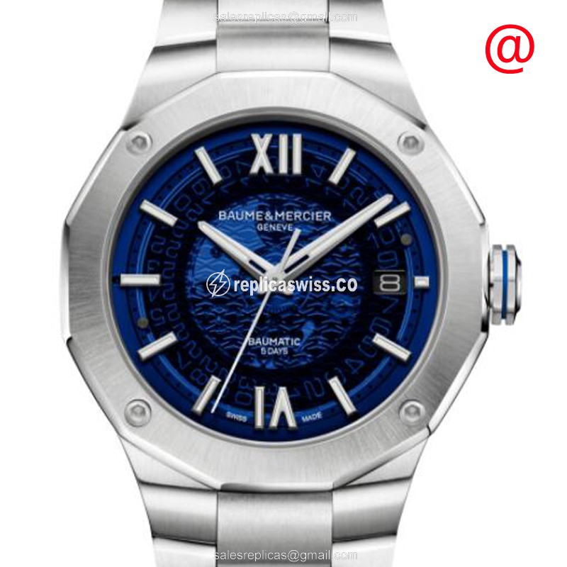 Baume & Mercier RIVIERA Replica - Automatic - Steel Case - Blue Dial - Silver Strap - Luxury Replica RIVIERA Watch