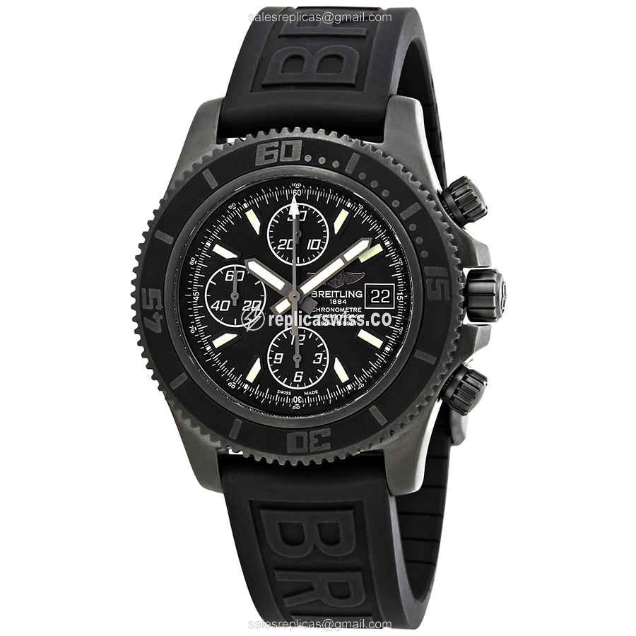 Breitling Superocean M13341B7/BD11-153S - Automatic - Black Dial - Steel Case - Black Rubber Strap - Luxury Replica SUPEROCEAN Watch