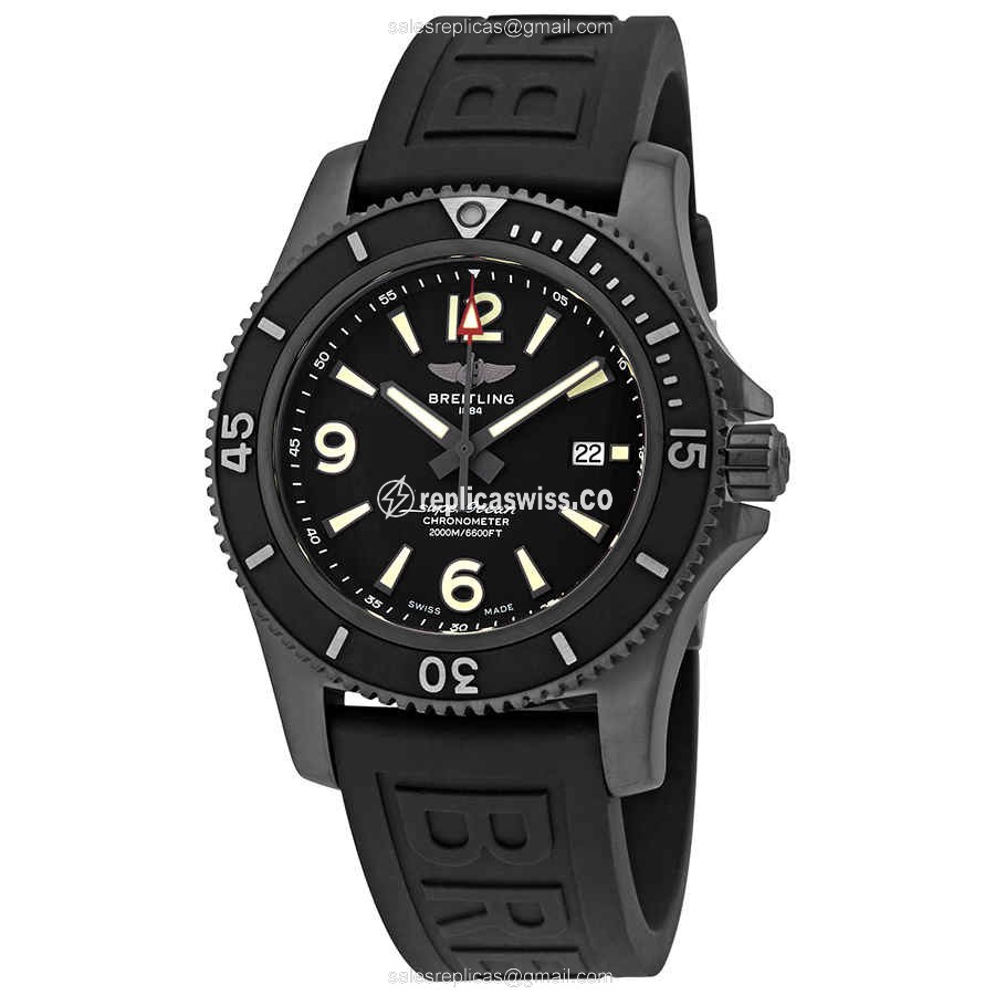 Breitling Superocean Replica - Automatic - Black Dial - Stainless Steel - Canvas Strap - Luxury Replica SUPEROCEAN Watch