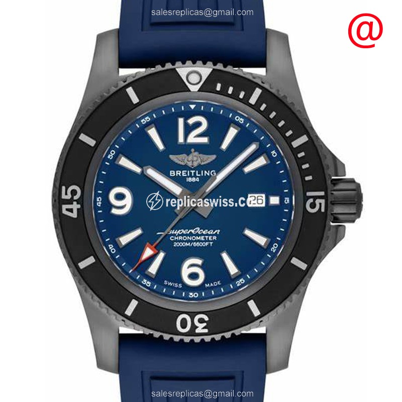 Breitling Superocean Replica - Automatic - Steel - Blue Dial - Rubber Blue Strap - Luxury Replica SUPEROCEAN Watch