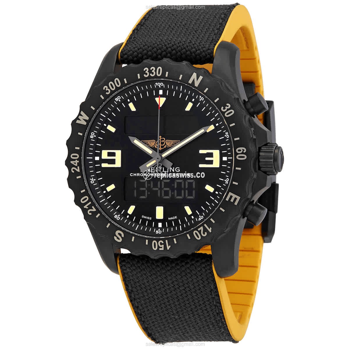 Breitling M7836622/BD39-257S Chronospace Replica - Automatic - Steel Case - Black Dial - Canvas strap - Luxury Breitling Replica Watch