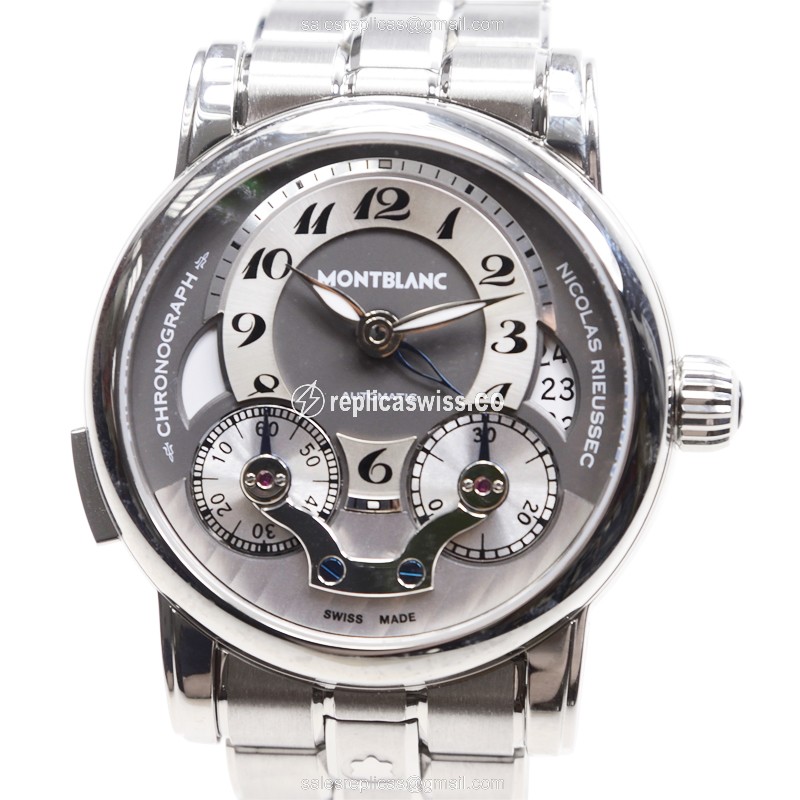 Mont Blanc Nicolas Rieussec Replica - Automatic - Grey Dial - Steel Case & Strap