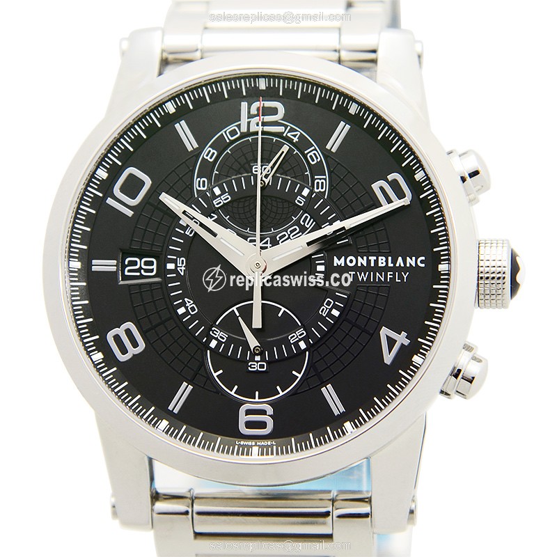 Mont Blanc Timewalker Replica - Automatic - Steel - Black Dial - 40mm