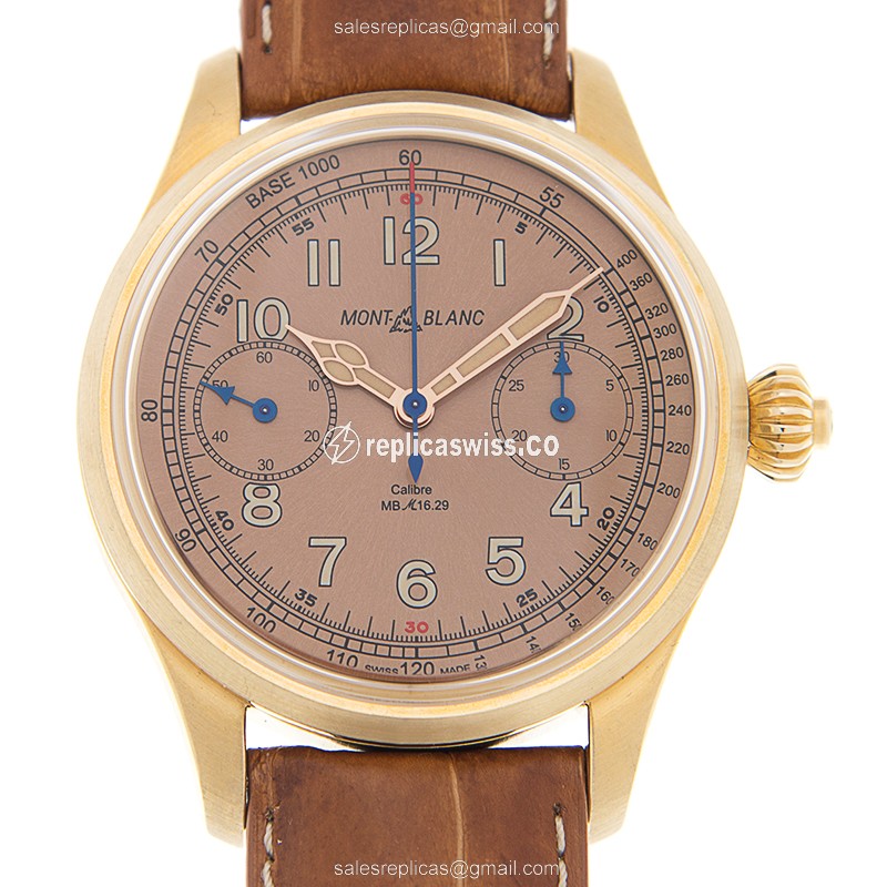 Mont Blanc 1858 Bronze - Manual Wind - Brown Dial - Brown Buckle - Sapphire Crystal - Luxury Replica 1858 Watch