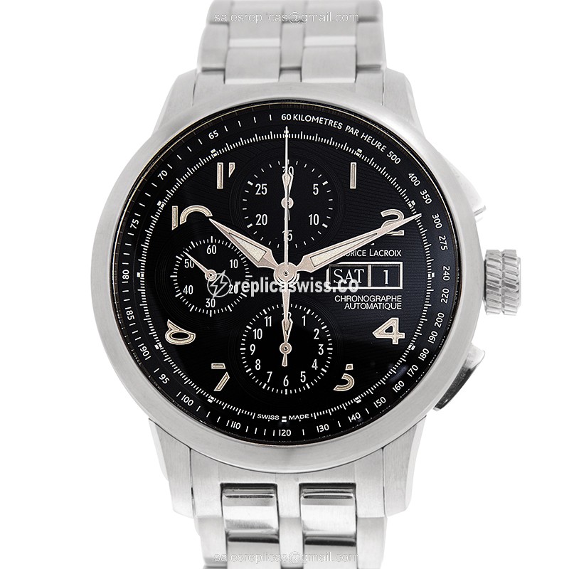 Maurice Lacroix MP6348-SS002-32E Replica - Automatic - Black Dial - Steel Case & Strap - Luxury Replica MASTERPIECE Watch
