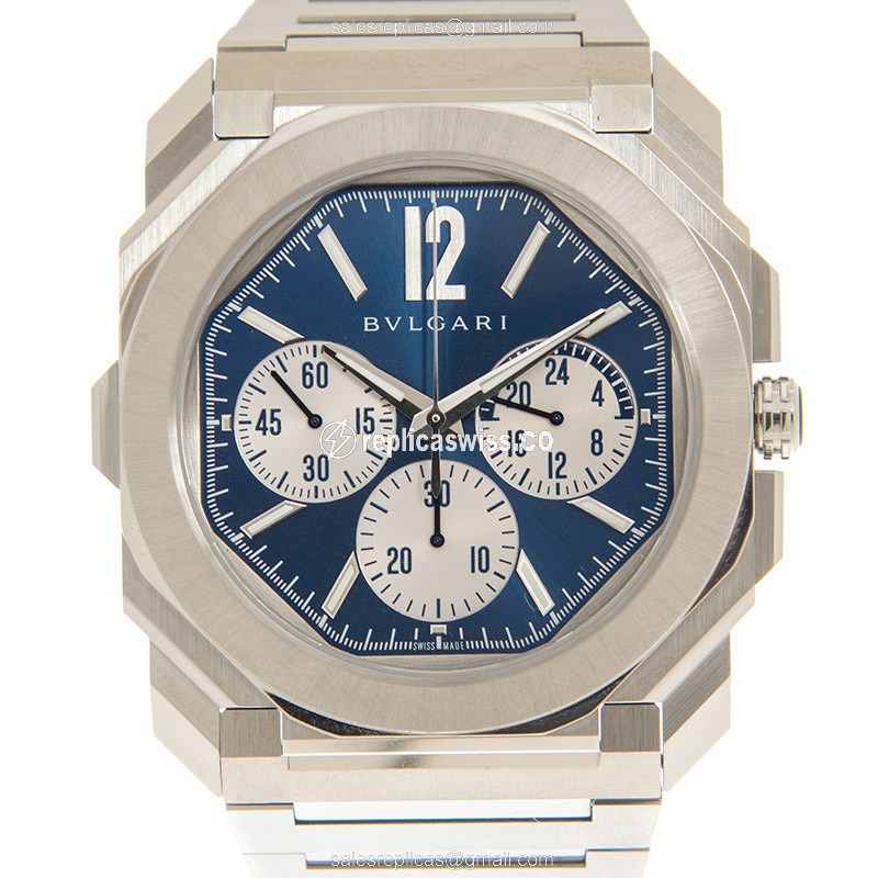 Bulgari 103467 Octo Finissimo Replica - Automatic - Blue Dial - Steel Case & Strap