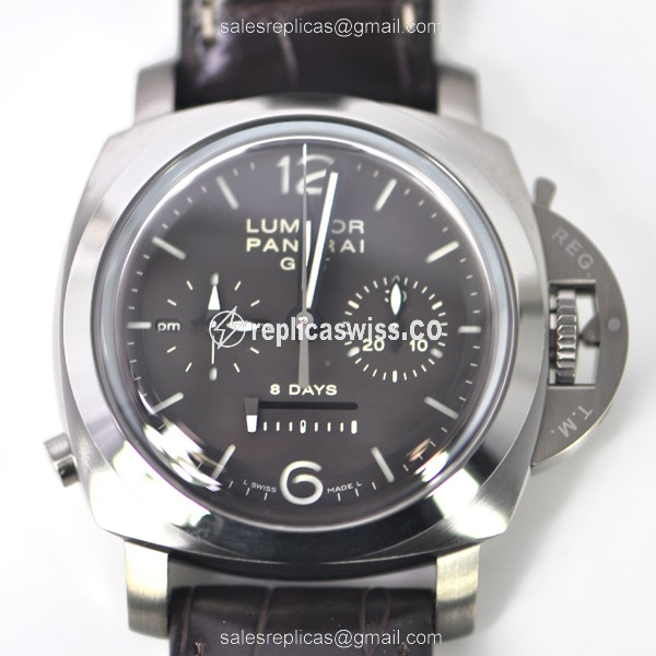 Panerai PAM00311 LUMINOR Replica - Manual Wind - Titanium Case - Brown Dial - Alligator Brown Strap