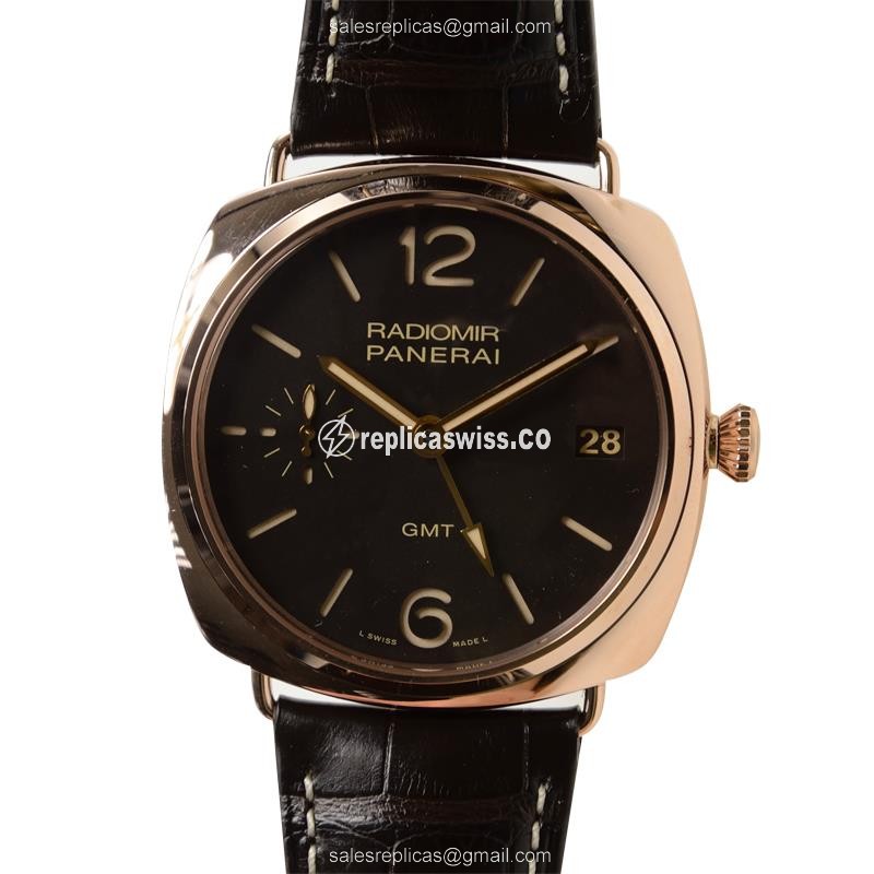 Panerai PAM00421 RADIOMIR - Manual Wind - 18kt Gold - Black Dial - Brown Alligator Buckle